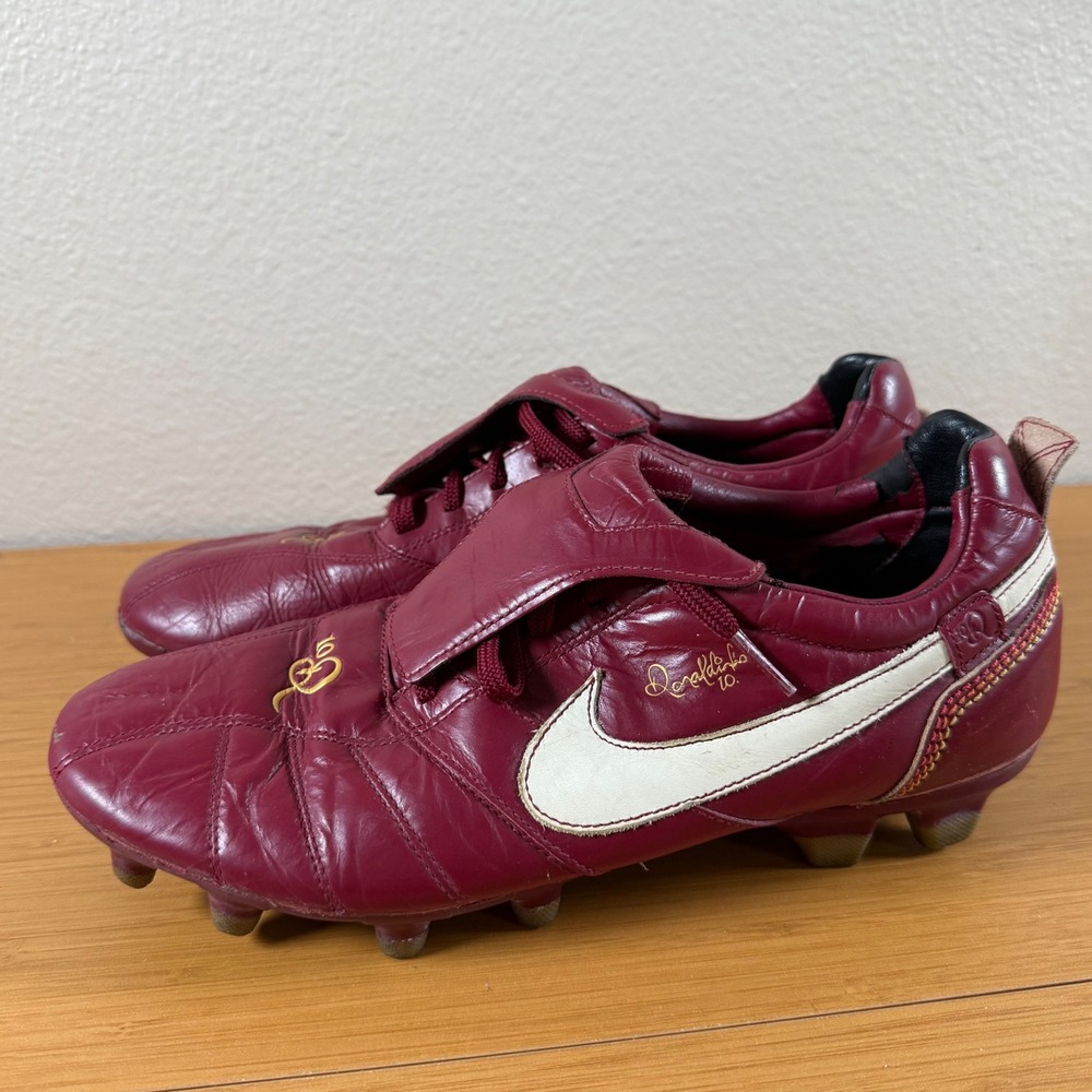 Nike Tiempo Legend Ronaldinho 10 Futbol Soccer Cleats Mens 9 Burgundy Classic